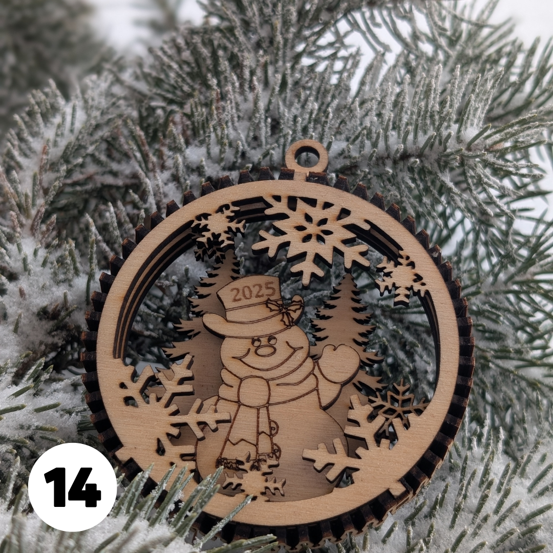 Boules décorative de Noël 3D en bois