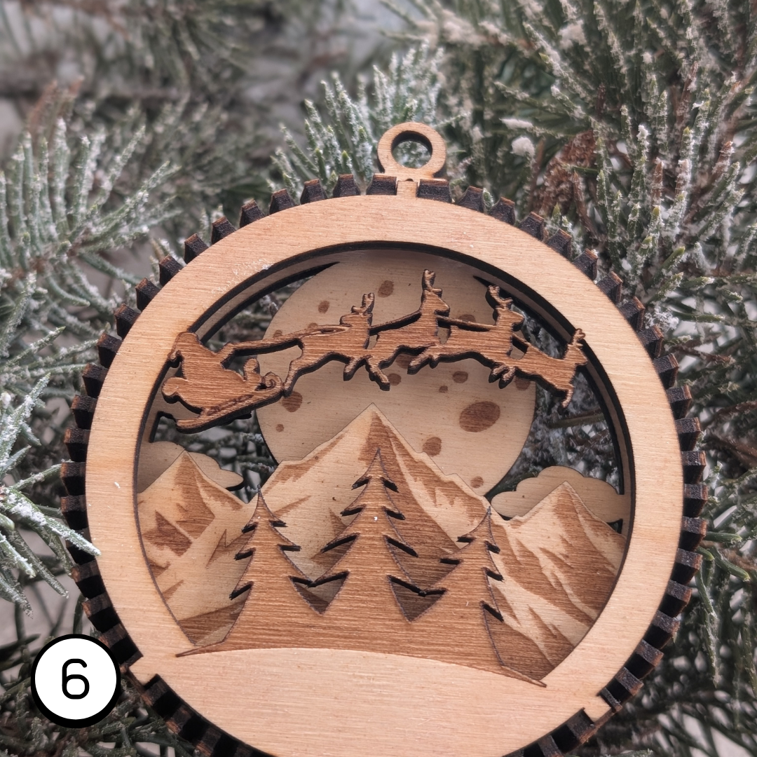 Boules de Noêl en bois 3D – Choisissez vos modèles