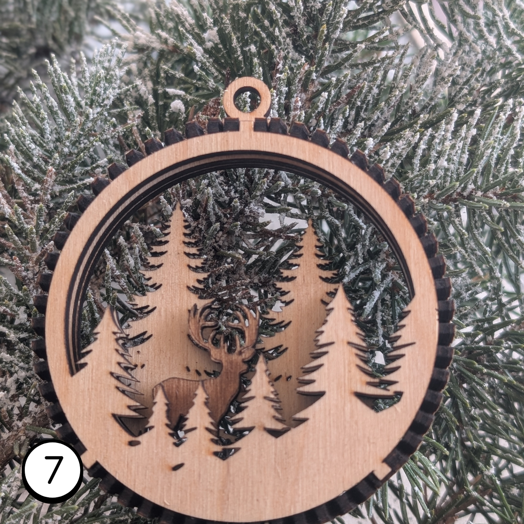 Boules de Noêl en bois 3D – Choisissez vos modèles