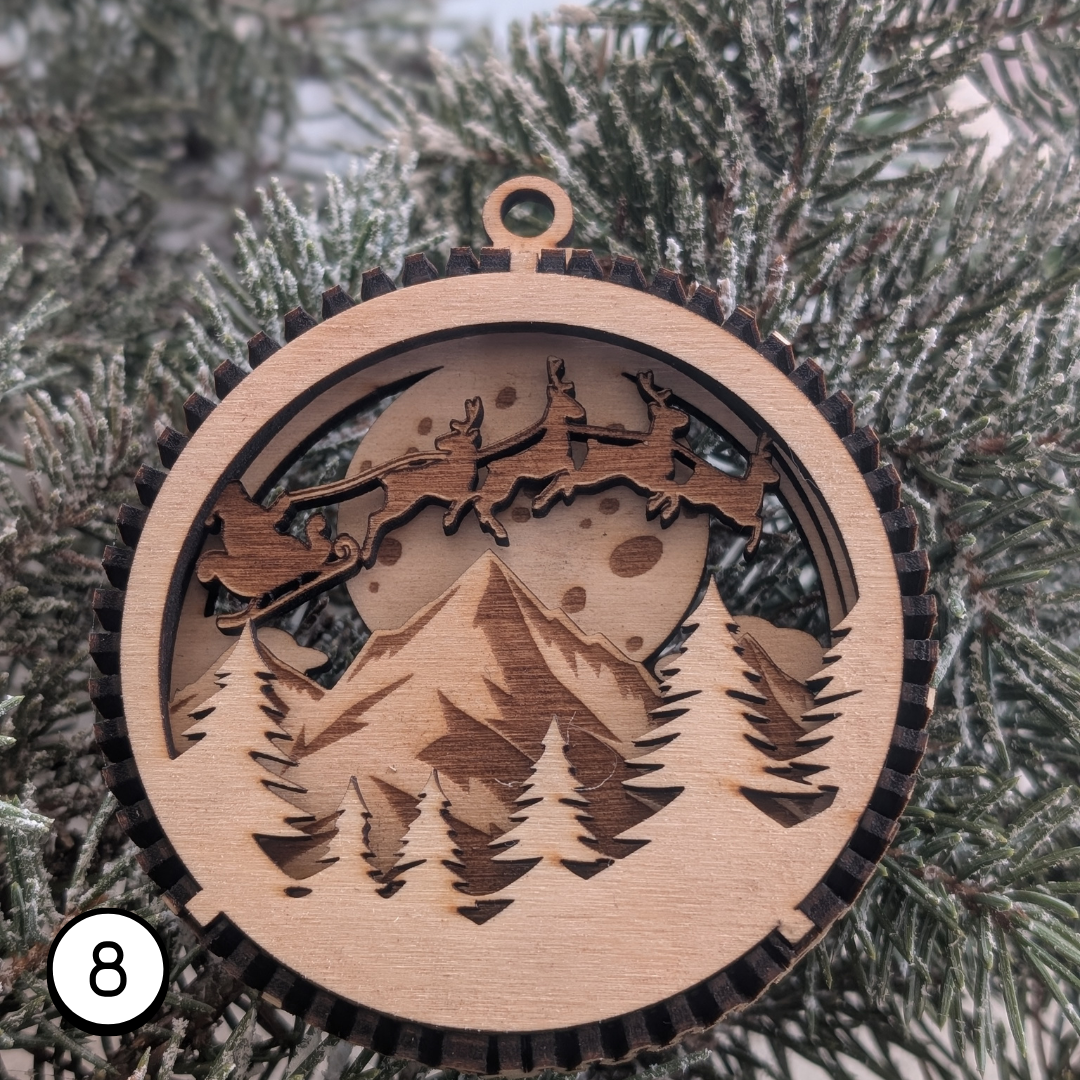 Boules de Noêl en bois 3D – Choisissez vos modèles