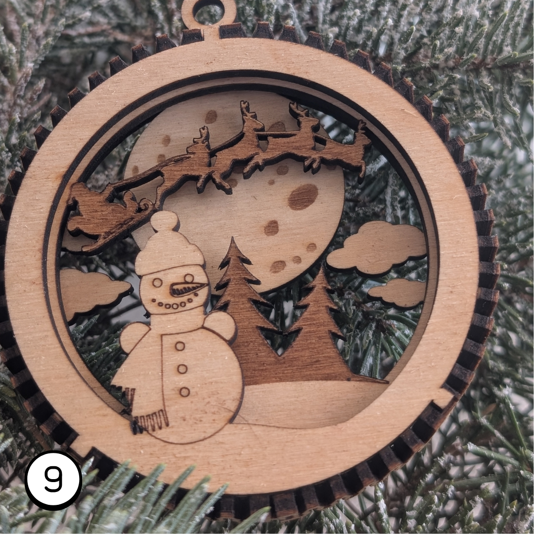 Boules de Noêl en bois 3D – Choisissez vos modèles